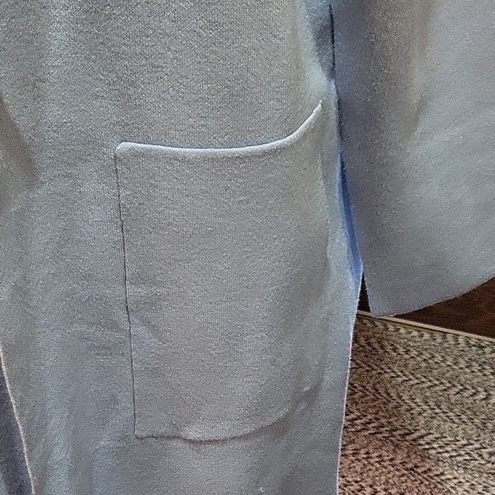 Blue Oversized Trench Coat with Wide Lapel - Picture 3 of 7